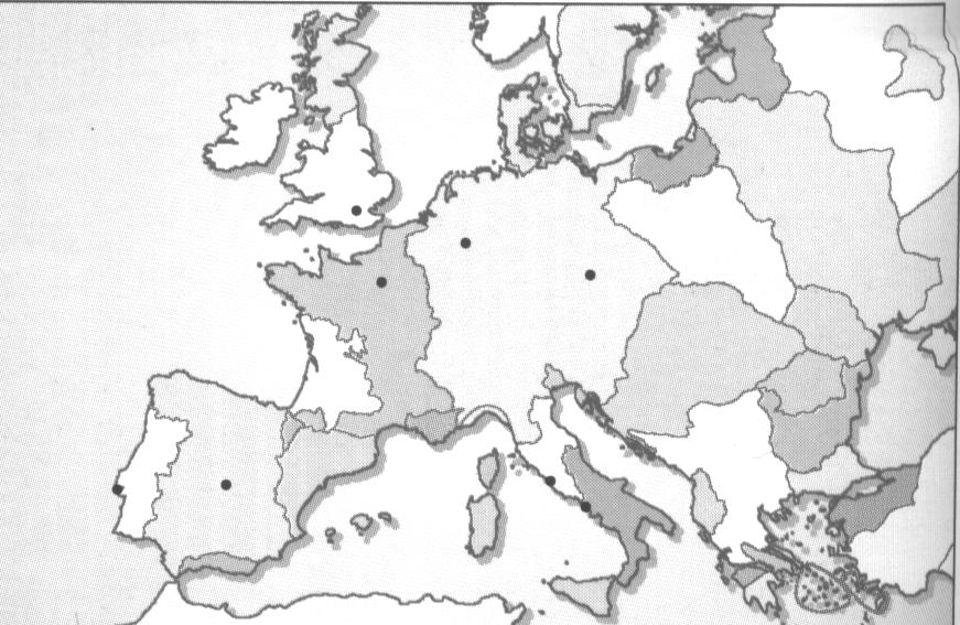mapa de europa politico. mapa mudo de Europa en el
